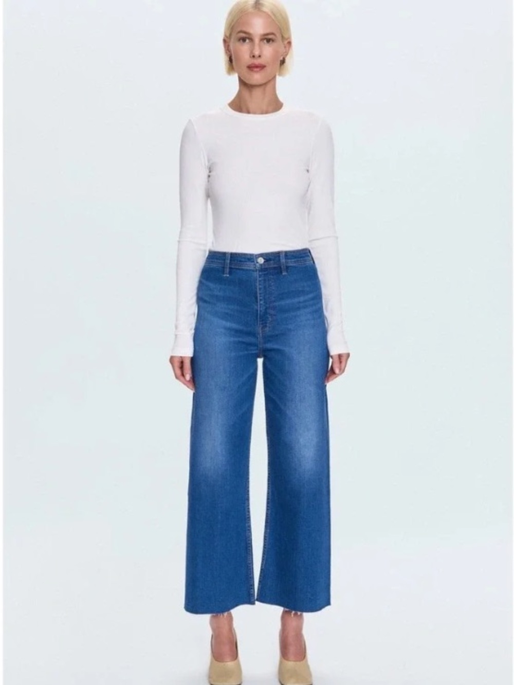 pistola High-Rise Wide-Leg Jeans in rooftop blue wash